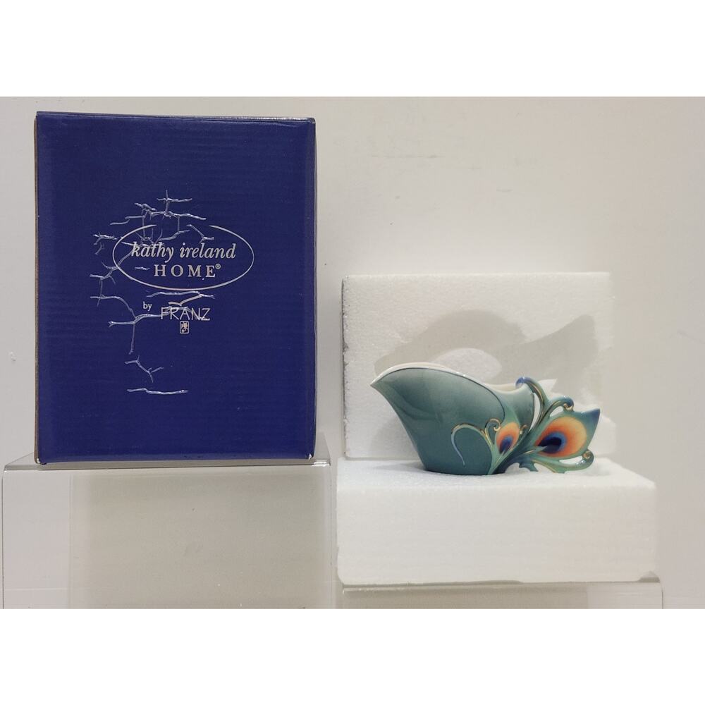 Franz Kathy Ireland Peacock Luminescence Collection Porcelain Creamer in W/ Box